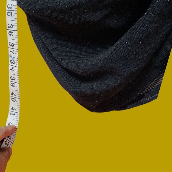 Moeencn Off-Shoulder Mesh Dress sparkly Square Collar Long Sleeve Ruched Xlarge - Picture 11 of 14